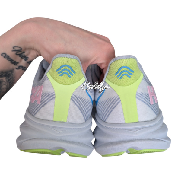 HOKA ONE ONE Clifton 9 Gull Sea Ice Blue Running Walking Sneaker Womens 9.5 WIDE - Picture 7 of 12